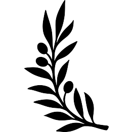 Silhouette olive branch clipart