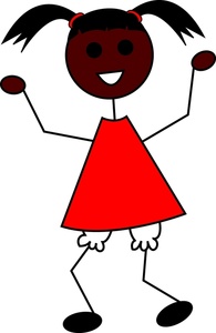 Cartoon black girl clipart