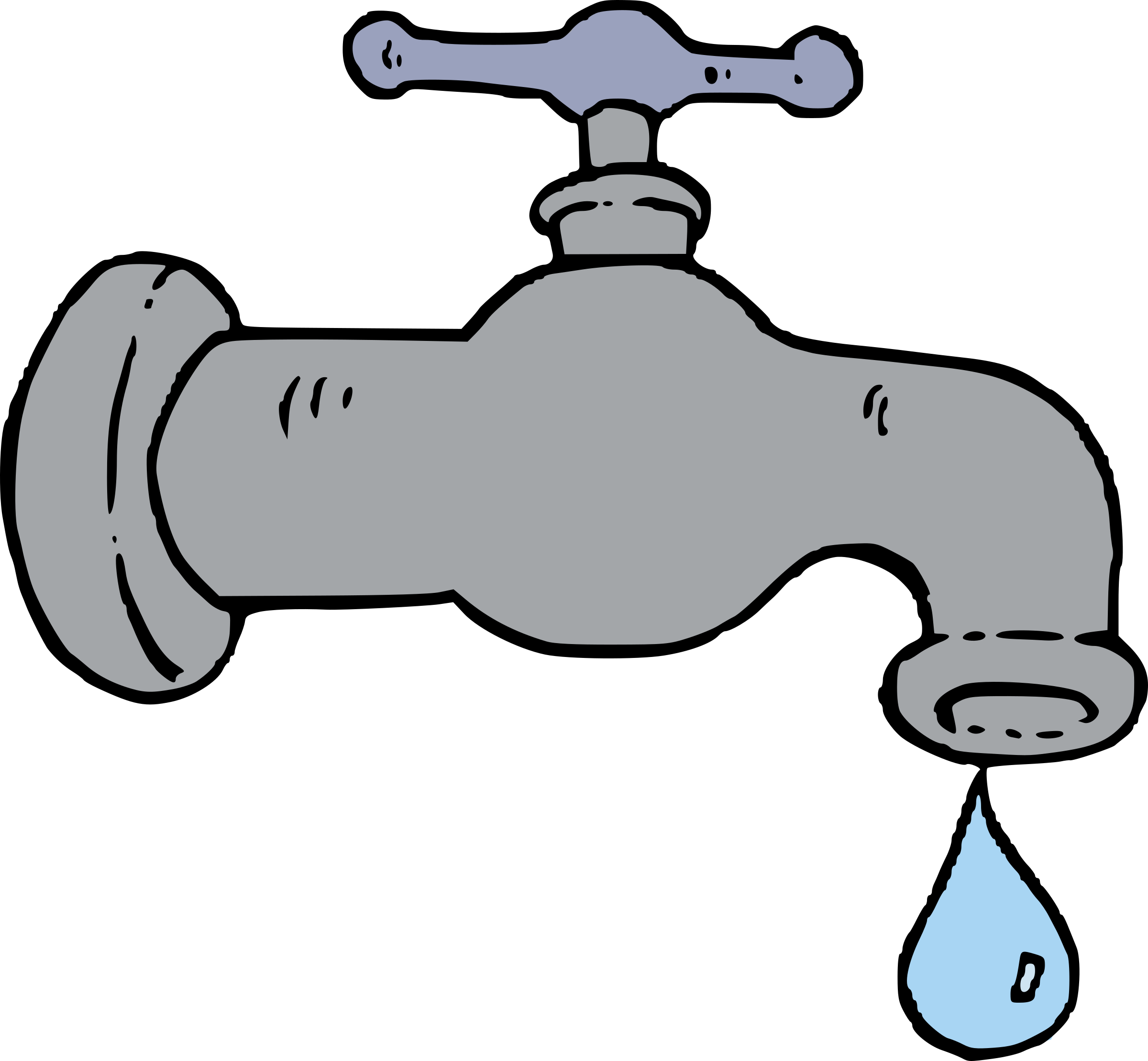 Faucet with water clipart