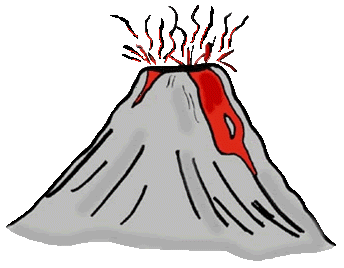 Volcano clipart black and white image