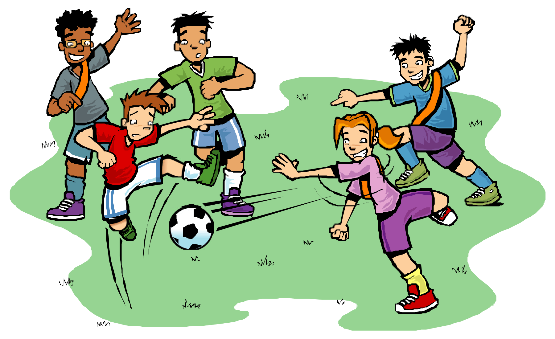 People playing soccer clipart