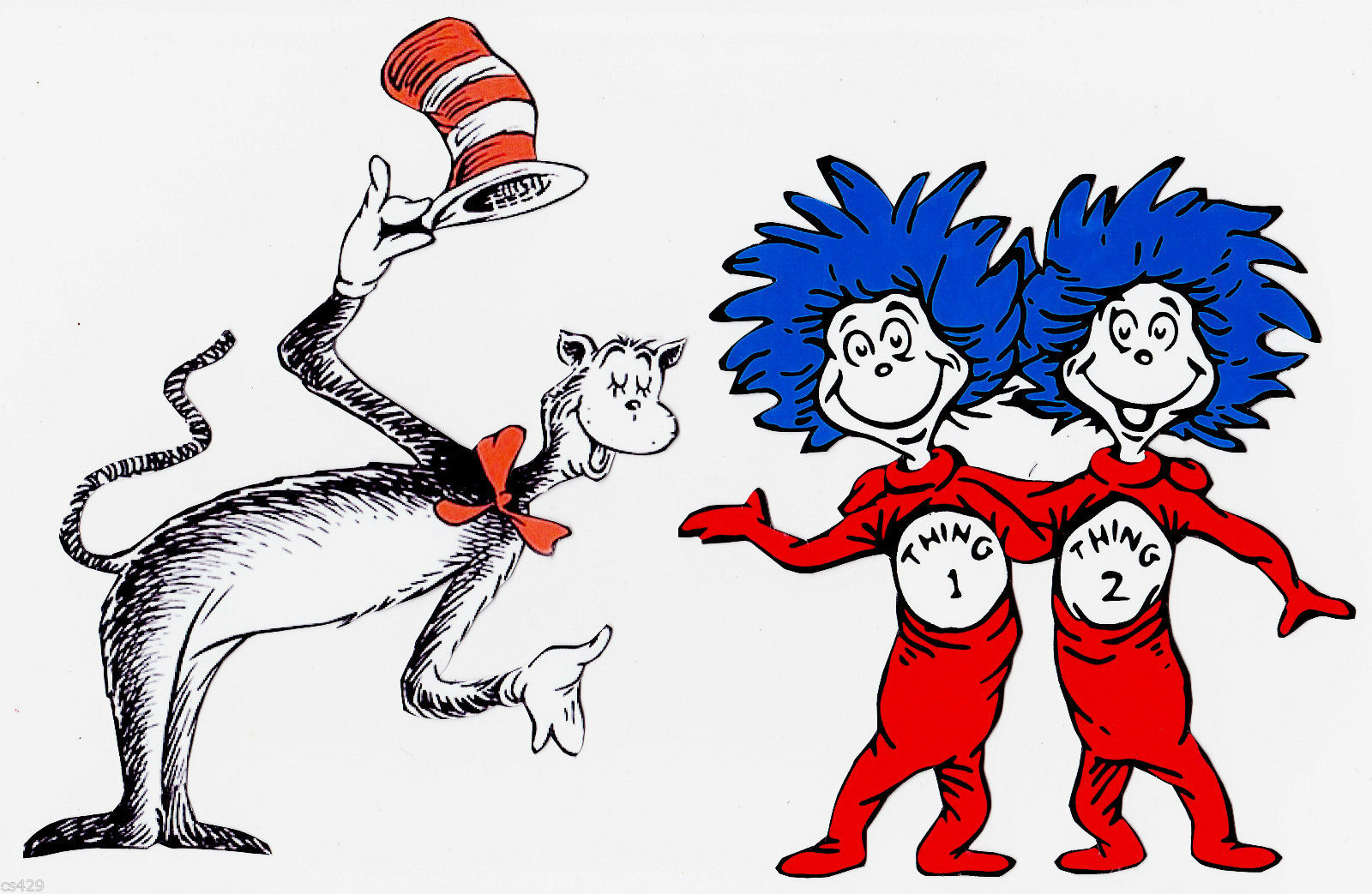 Cat in the hat characters clipart