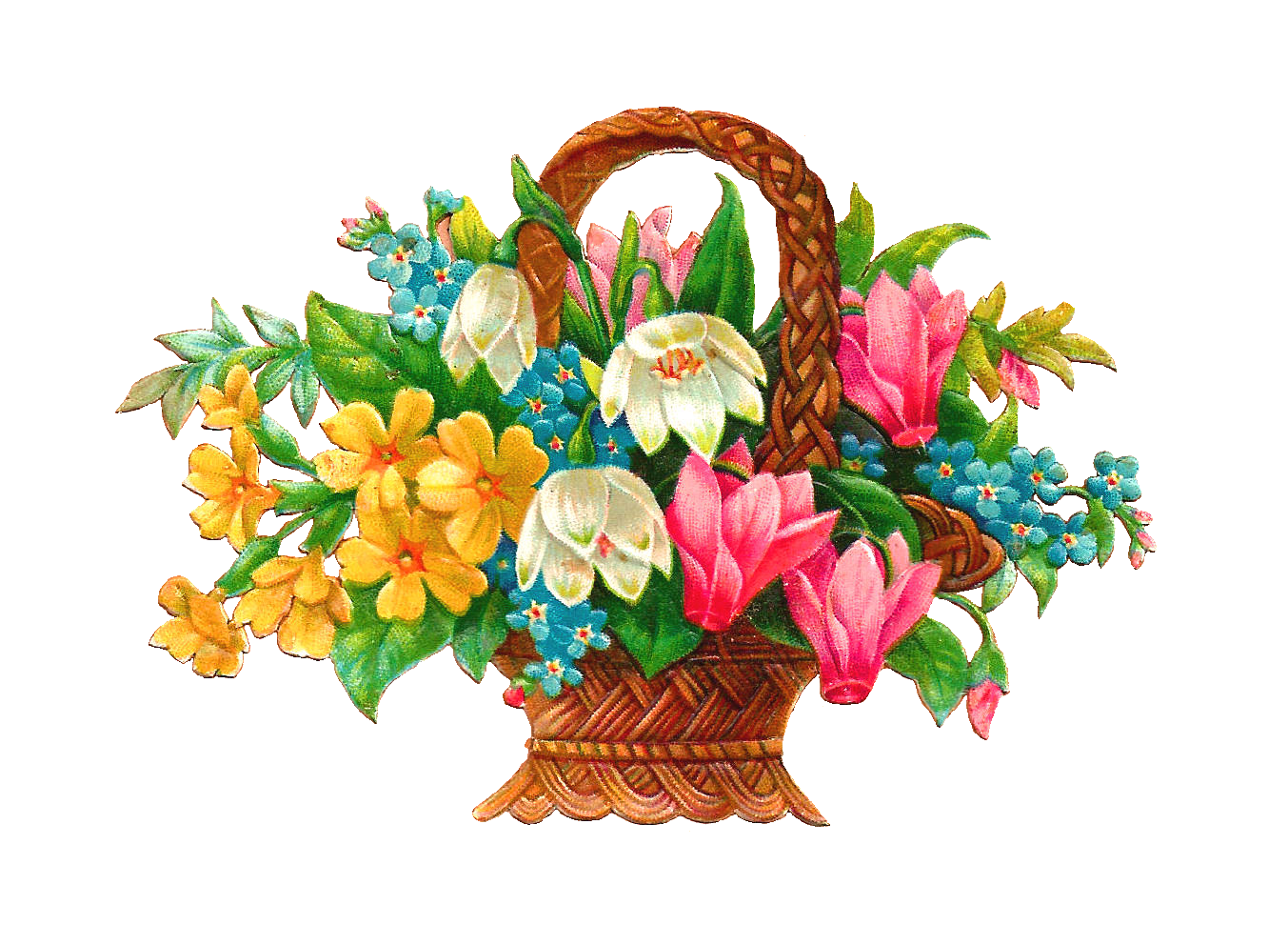 Basket Of Flowers Clipart