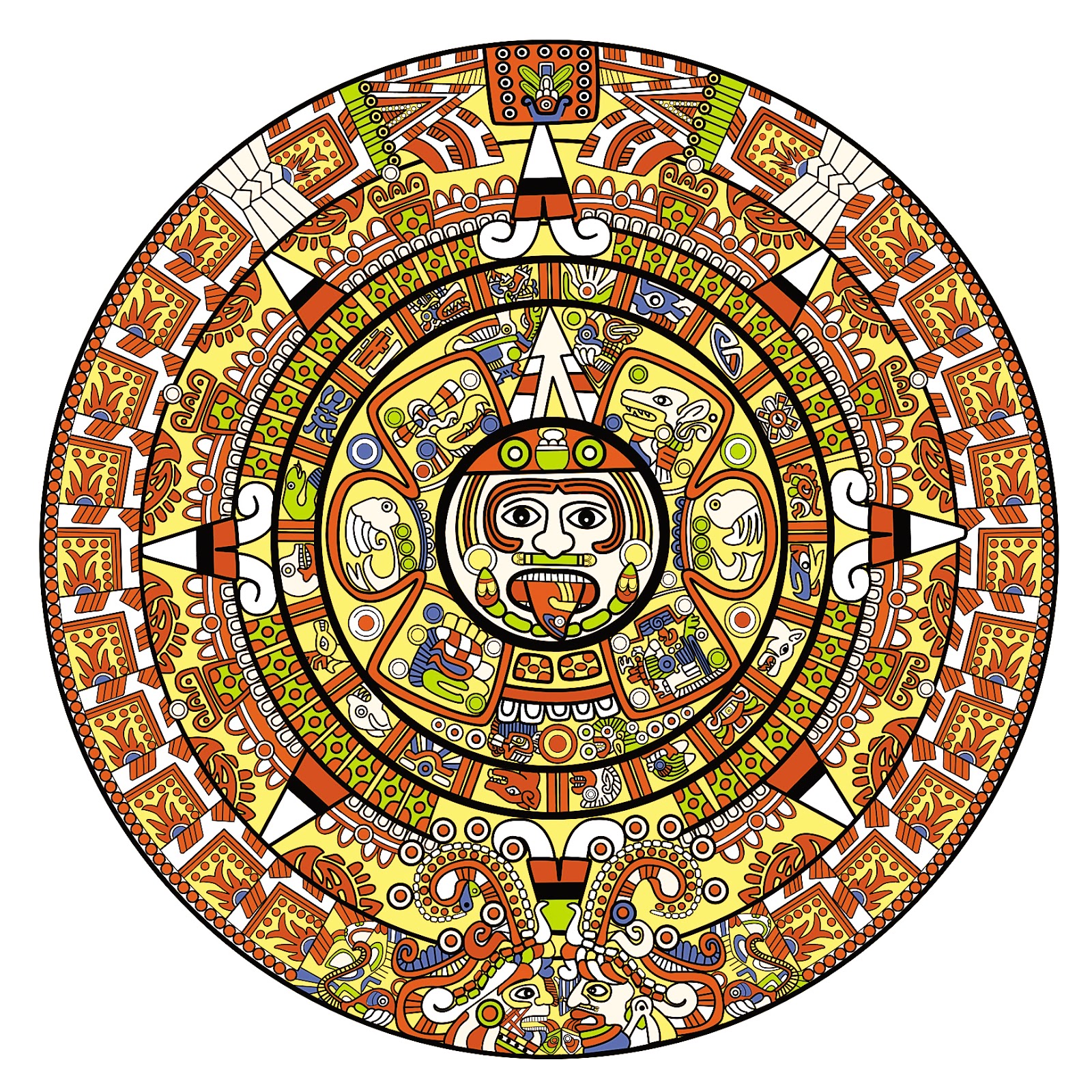 Aztec Calendar Drawings Clipart Best