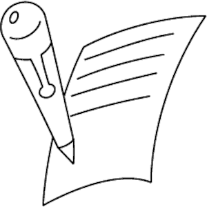 Pen and paper clipart black and white