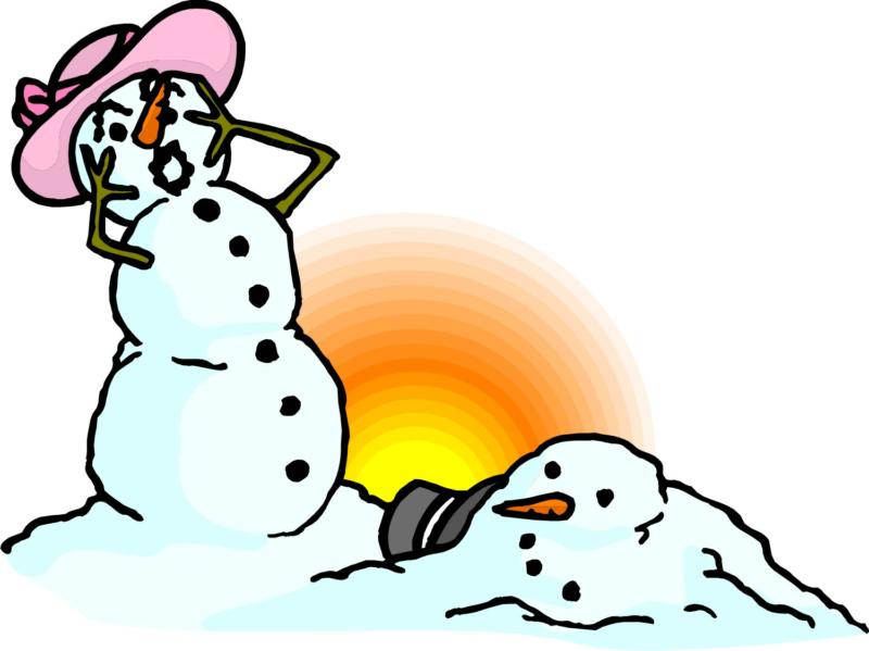 Cute Melting Snowman Clipart