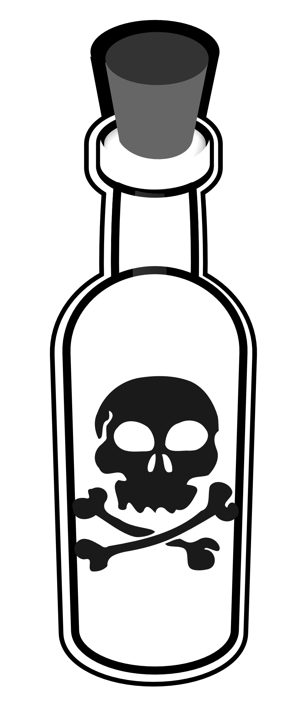 Black And White Liquor Bottle Clipart