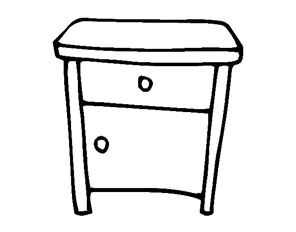 Bedside table coloring page - Coloringcrew.com