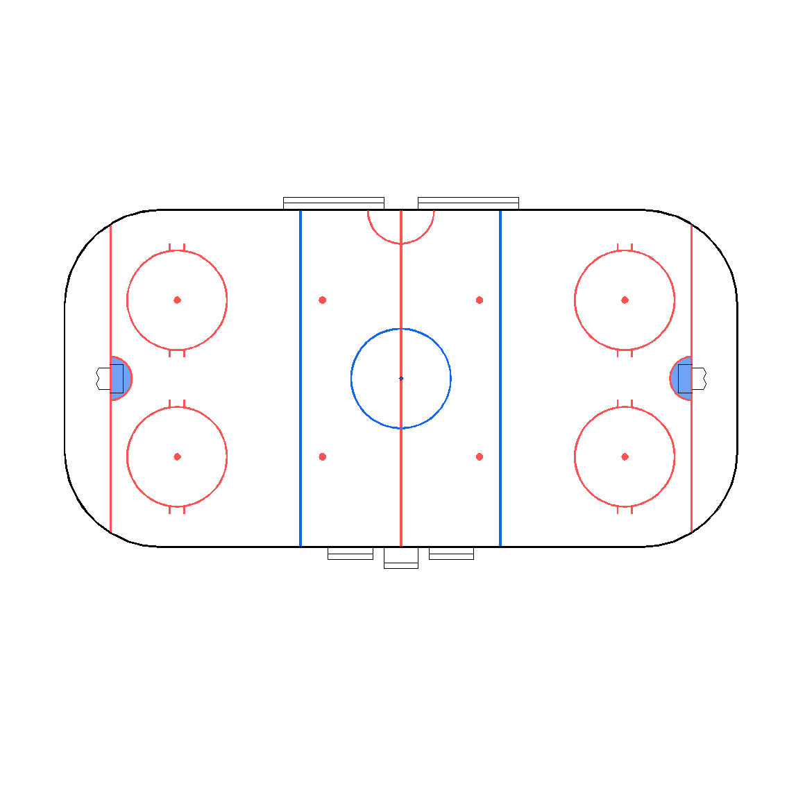 2d CAD Plan of an Ice Hockey Rink CADBlocksfree CAD blocks free