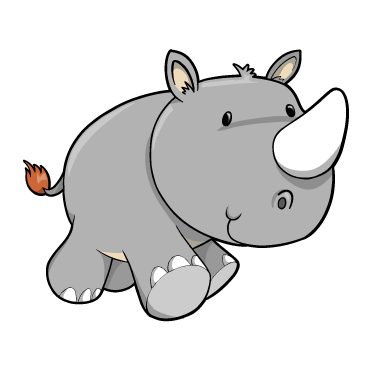 Baby rhino clipart
