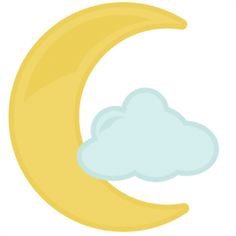 Clouds and moon clipart