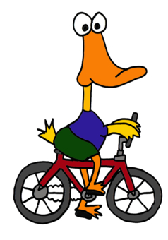 Funny Duck Riding Bicycle Cartoon Design By Naturesfun Animals T ...