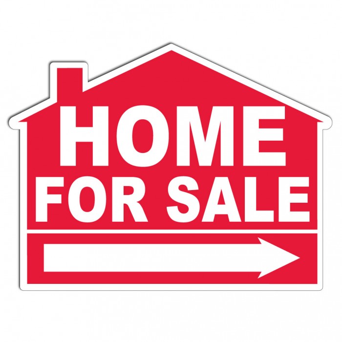 Home for Sale House Shaped Sign - with EZ Stakes