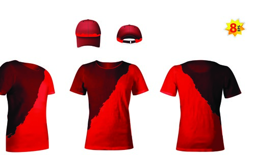 t-shirts and baseball caps elements vector 04 download | My Free ...