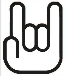 Rock Hand Symbol Logo Vinyl Decal Sticker Laminated 3 25" x 3 75 ...
