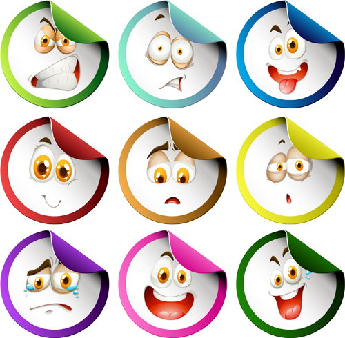 Emoji emoticons set face expression feelings collection 