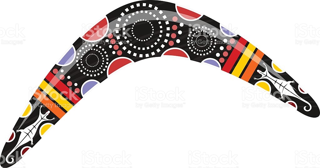 Australian Boomerang Cartoon Boomerang On A White Background stock