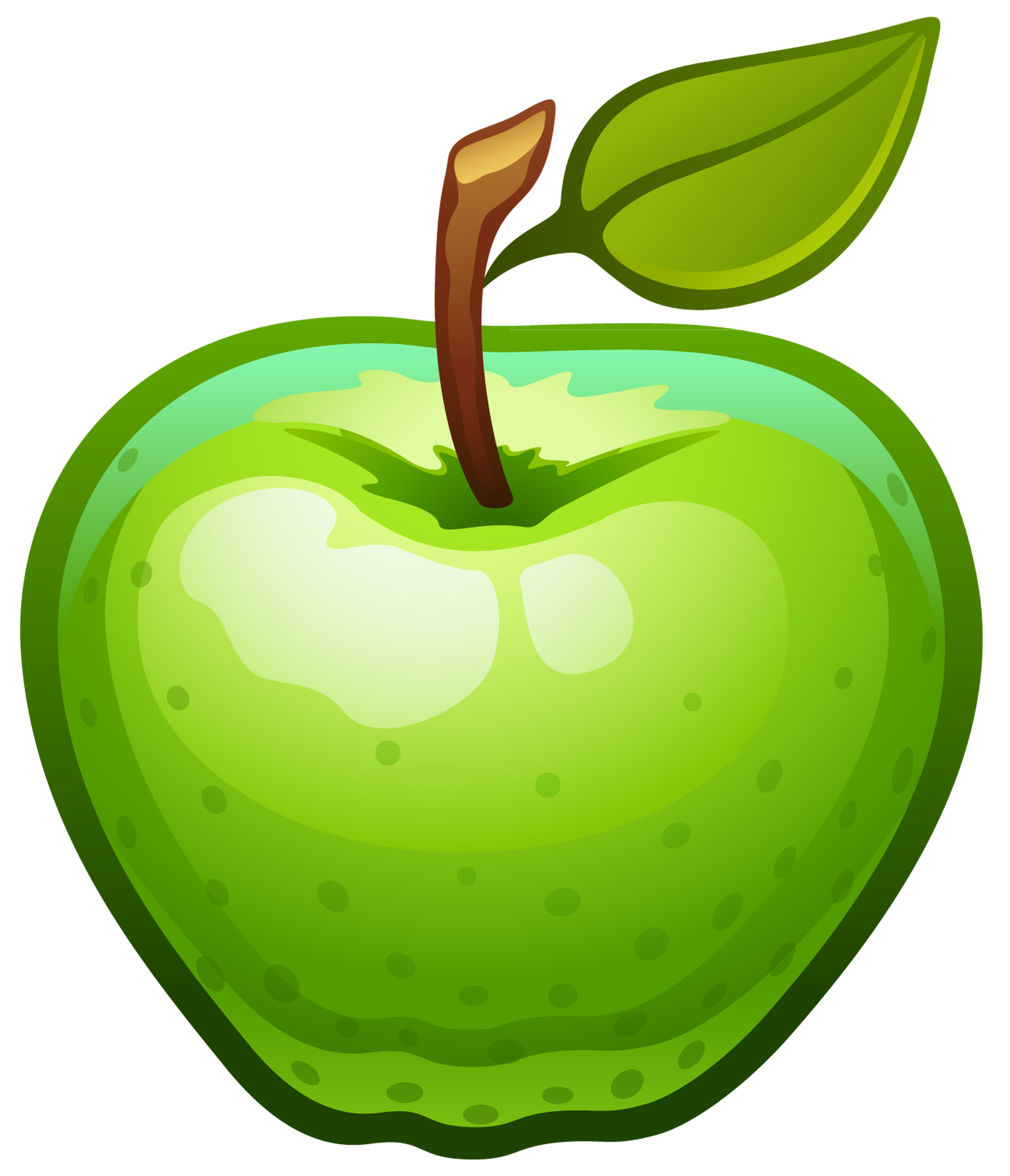 Green apple core clipart no background