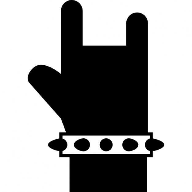 Rock symbol of a hand Icons | Free Download