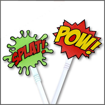 POW And SPLAT Flyswatter Set: Swat Insects Like A Superhero!