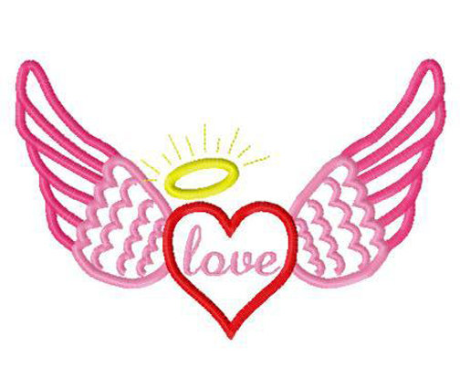 Valentine's Day heart wings angel halo