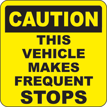 Caution Frequent Stops Label by SafetySign.com - K2470 - ClipArt ...