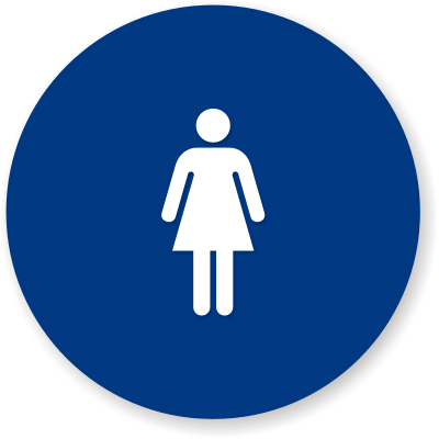 California Women's Restroom Sign In Blue, SKU - SE-