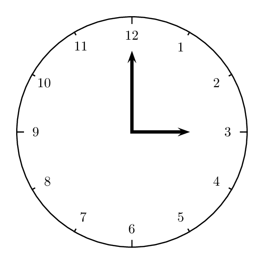 symbols - Generate analog clock with numbered face - TeX - LaTeX ...
