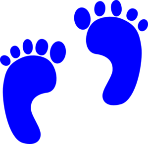 Blue Baby Footprints clip art - vector clip art online, royalty ...