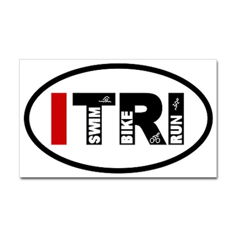 Triathlon ITRI Swim Bike Run Oval Sticker