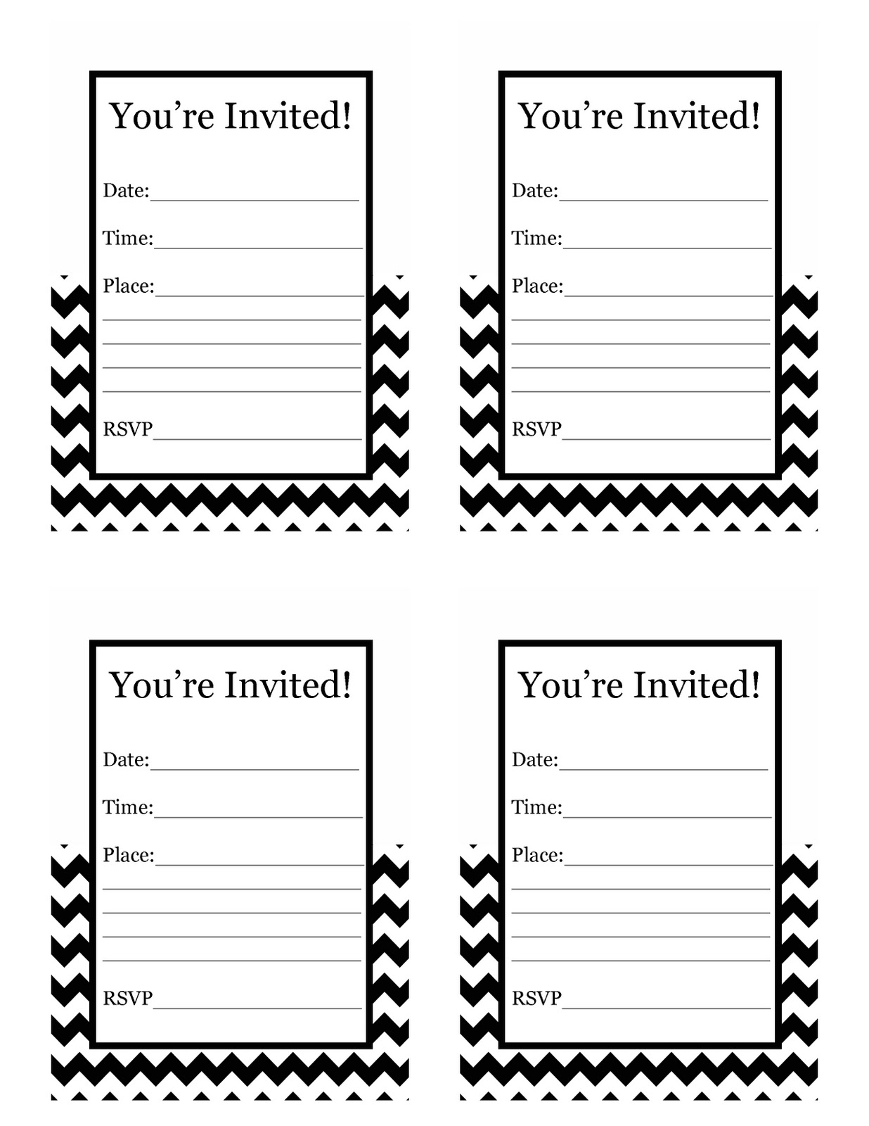 Happy Friday!! Free Printable Chevron Invitation