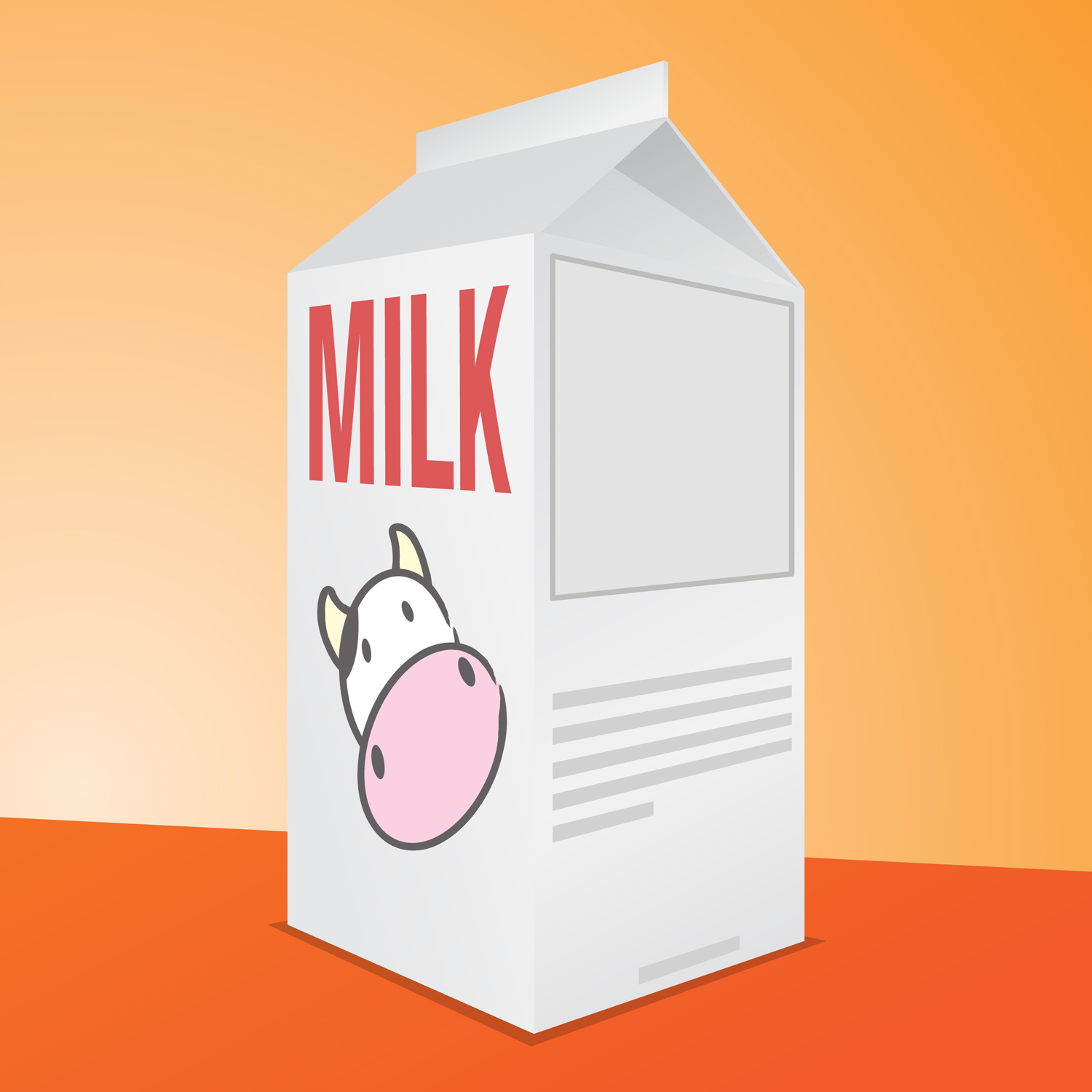 Tags: white, milk, carton, red, cute, cow, cartoon, blank, space, message, missing, template, orange, background