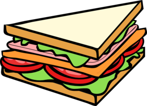 sandwich triangular para colorear