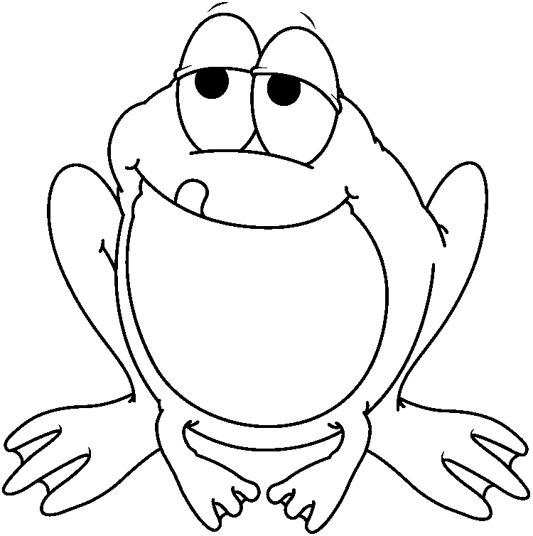 FunMozar – Frog Clipart Black And White