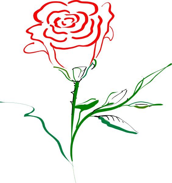 Rose Outline Clip Art