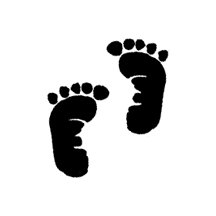 baby announcement cute baby feet prints rubber stamp by terbearco