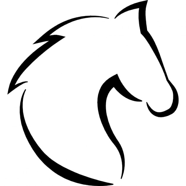 Horse head with hair outline Icons | Free Download
