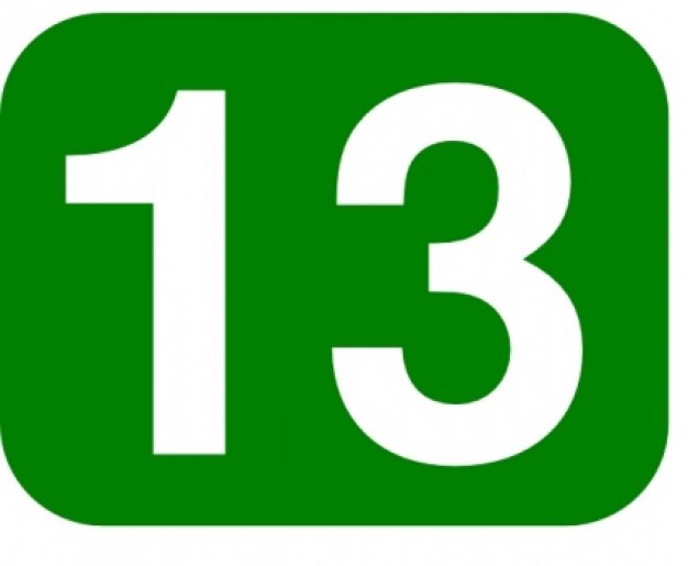 Green Rounded Rectangle With Number 13 clip art | Download free Vector