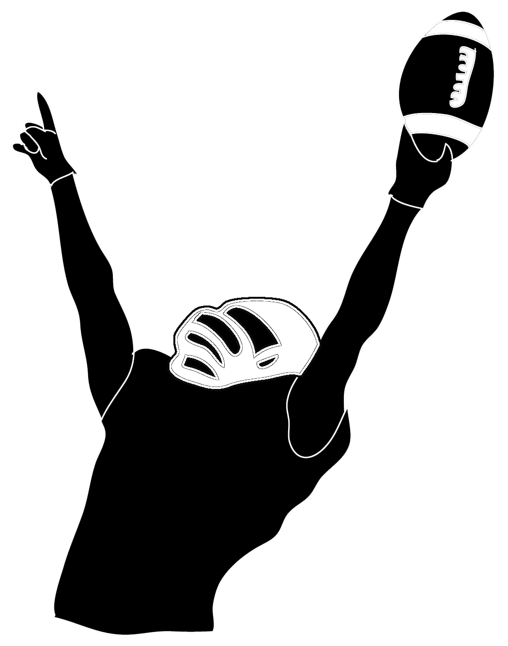 clipart football players silhouette - photo #23