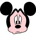 sad mickey mouse statue