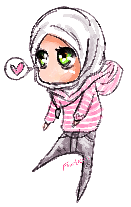 Hijabi Muslimah Chibi Drawing - Chibi Drawings (Cute Muslim ...
