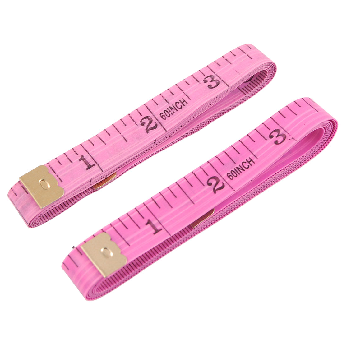 2 Pcs Sewing Tailor Seamstress Flexible Ruler Tape Measure Pink 1.5