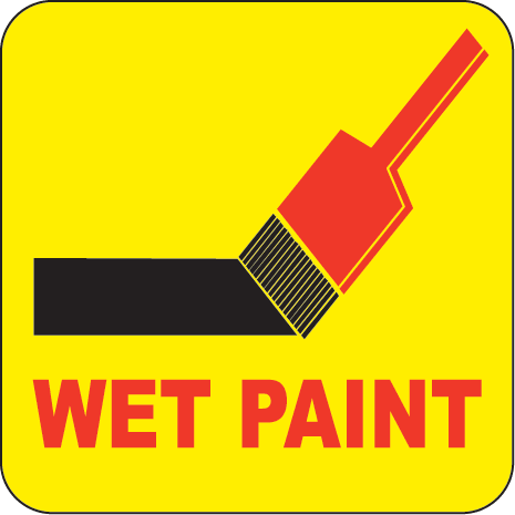 Wet Paint Label by SafetySign.com - R1481