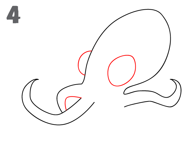 How To Draw an Octopus - Step-