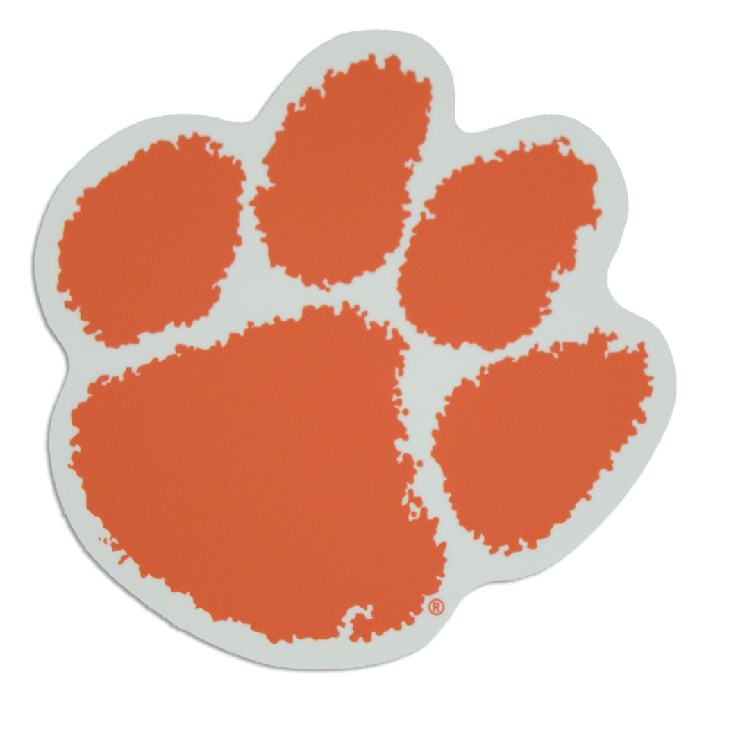 Clemson Tiger Orange 3'' Paw Decal