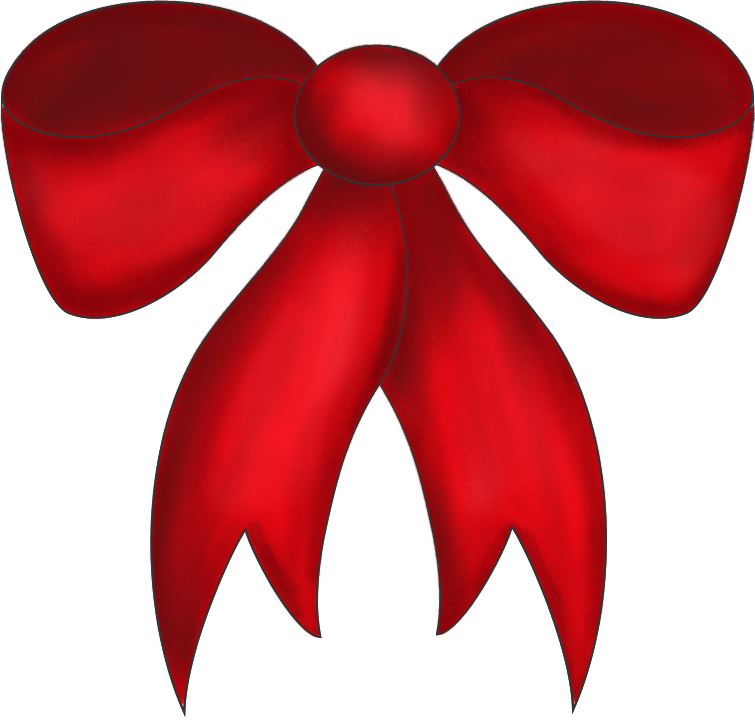 Large Red Christmas Bow - Transparent PNG and Paint Shop Pro Tube