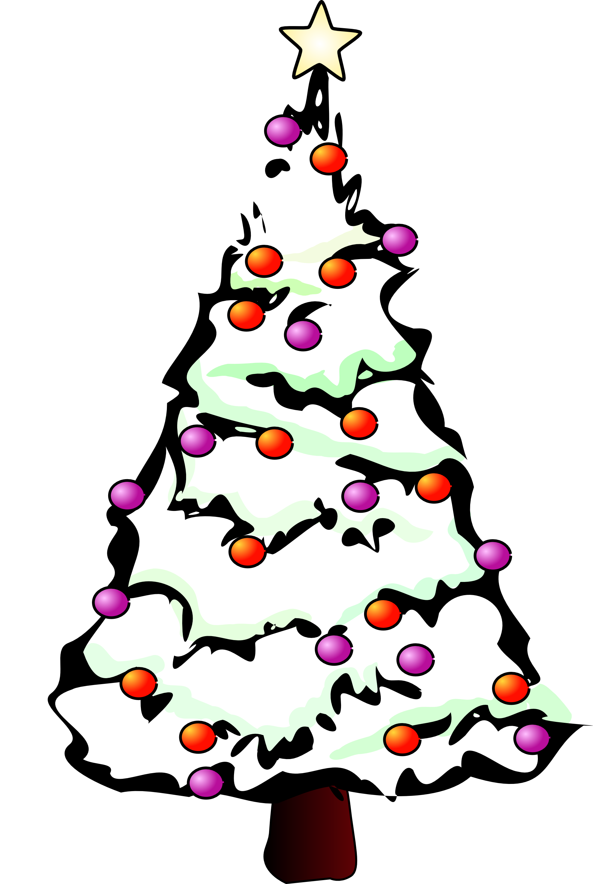 christmas tree clip art free black and white - photo #35