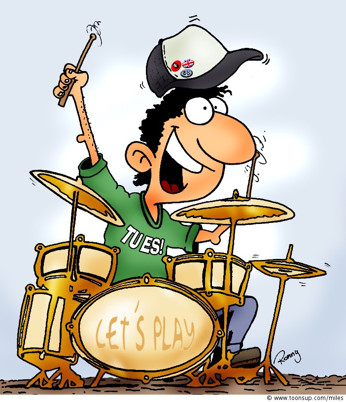 Cartoon Let´s Play drummer boy