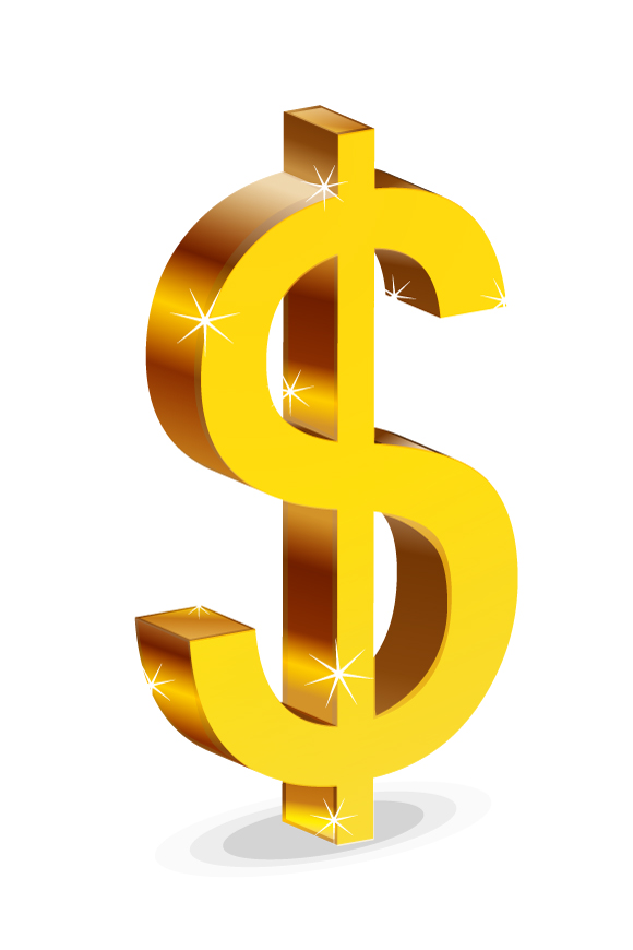 Glossy Dollar Sign Isolated - Free Vector Art