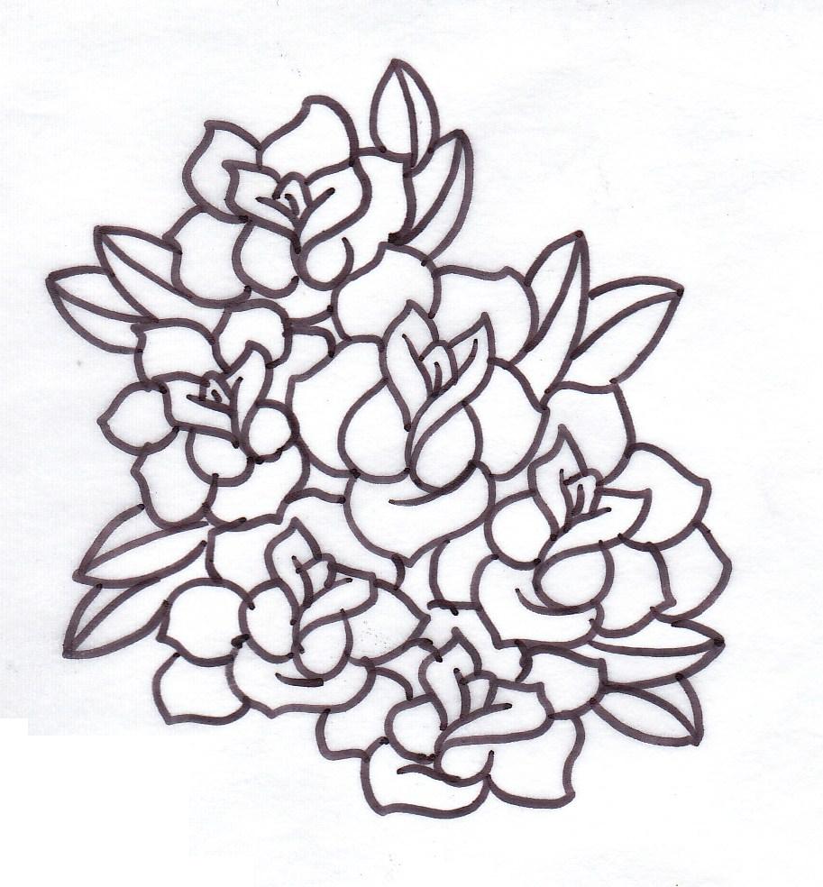Rose outline, Flower outline and Flower outline tattoo on